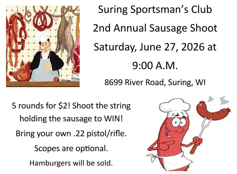 2nd Annual Suring Sportsman's Club Sausage Shoot 2026